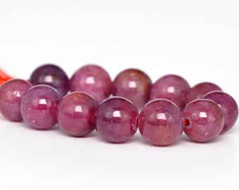 8MM Ruby Beads Grade AAA Genuine Natural Gemstone Round Shape Half Strand Loose Beads 7.5" BULK LOT 1,3,5,10 and 50 (100313h-285)