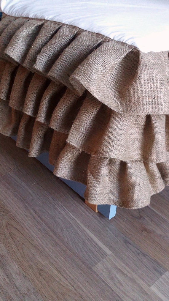  Ruffled  Burlap  Bedskirt Ruffled  Bed  Skirt Rustic Bedskirt