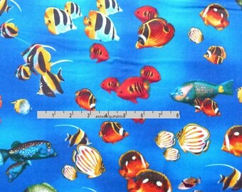 Rainbow fish fabric | Etsy