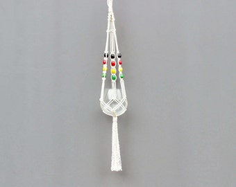 Rasta macrame plant hanger, macrame hanging pot hanger, rastafarian macrame hanger, hippie decor, boho, modern macrame, bohemian