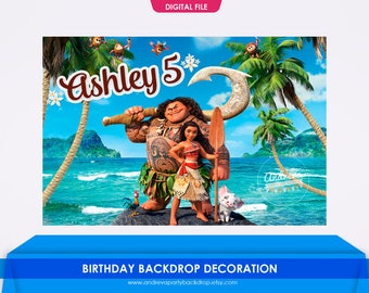 Moana Backdrop, Moana Banner, Moana Party, Moana birthday, Moana digital paper, Moana Decoration, Moana Poster, moana background, printables