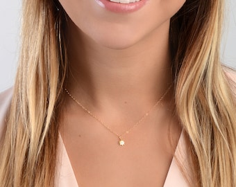 Tiny Sun Necklace, Starburst Necklace, Celestial Necklace, Delicate Star Necklace, Minimal Gold Necklace, Layering Necklace,Gold Fill,Silver