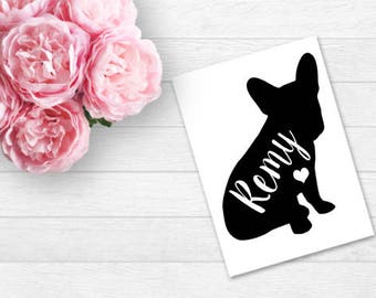 Personalized French Bulldog Decal - French Bulldog- Dog's Name Personalized - YETI Decal - Car Decal - Pet - Personalized - Made To Order