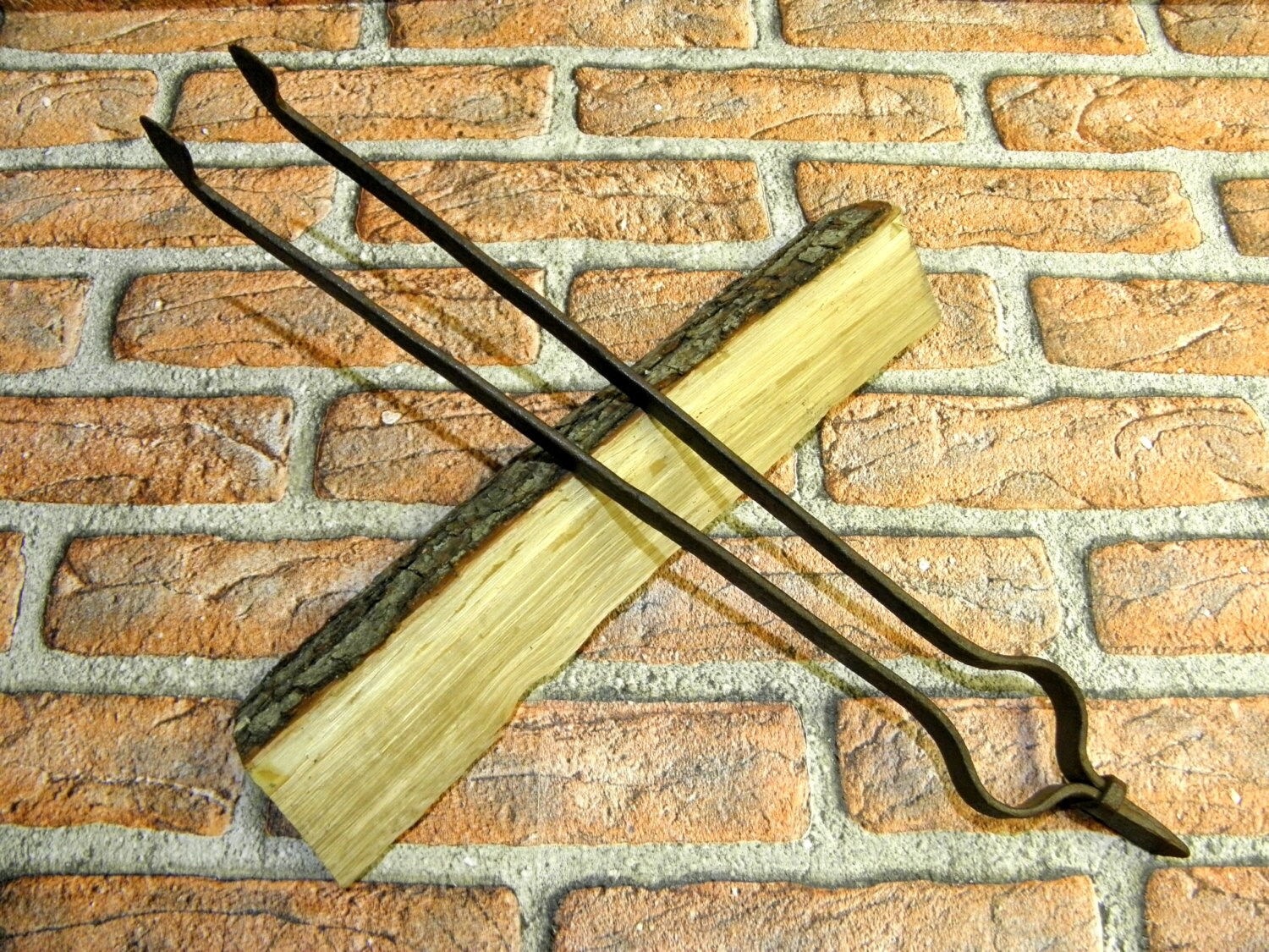 Antique fireplace tongs Wrought Iron Fireplace or Wood Stove