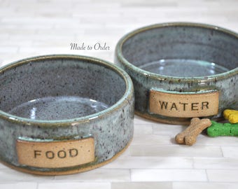 Pet Bowls, Pottery Pet Bowls, Dog Bowls, Cat Bowls, Food and Water Bowls, Small, Handmade Pottery, Wheel Thrown Pottery, Made to Order, Pet
