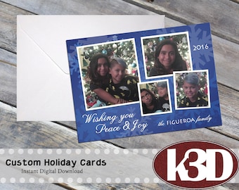 CUSTOM Photo Holiday Cards, CUSTOM Photo Christmas Cards. Personalized. Made to order. 5x7 inches.