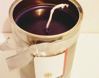 Craft candle, Christmas gift., Stocking stuffer, colza wax, black candle, recycled preserve, Christmas gift with personal message