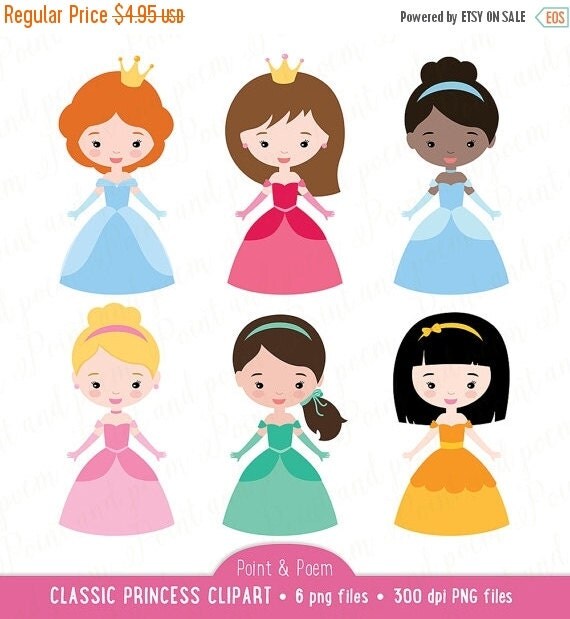 80% OFF SALE Princess Clipart Fairytale Princess by pointandpoem