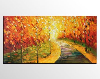Autumn Tree Art, Original Painting, Oil Painting, Canvas Painting, Wall Art, Abstract Art, Landscape Painting, Large Art, Abstract Painting