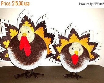 vintage bristle brush turkey fall decorthanksgiving decorturkey figurine thanksgiving centerpiece - Thanksgiving Decor vintage bristle brush turkey fall decorthanksgiving decorturkey figurine thanksgiving centerpiece - Thanksgiving Decor