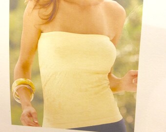 Strapless White Bustier Type Seamless Stretch Top with Cup Bra Tube Top Double Bra Top Removable Cups Under Jacket Top