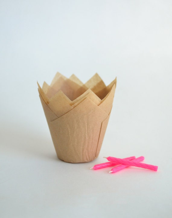 Tulip Cupcake Liners 25 Tulip Baking Cups Natural Cupcake