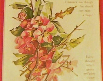 1908 Ralph Waldo Emerson Poem Matted Antique Print