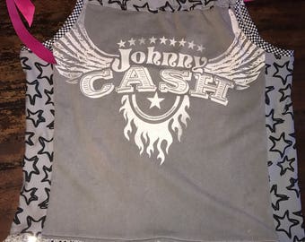 Girls size 2/4T Upcycled Pillowcase Dress or Tunic - I was a Johnny Cash T-shirt