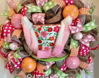 Easter Wreath Bunny Wreath Spring Wreath Easter Wreaths BunnyWreath Deco Mesh Wreath *MADE TO ORDER*