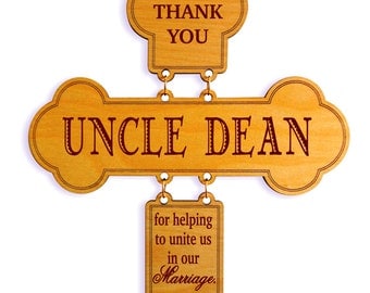 Wedding Officiant Gift,Wedding Thank You Cross,Custom Wedding Celebrant Gift, Uncle/Aunt/Brother Appreciation Gift on our Wedding,DWO011
