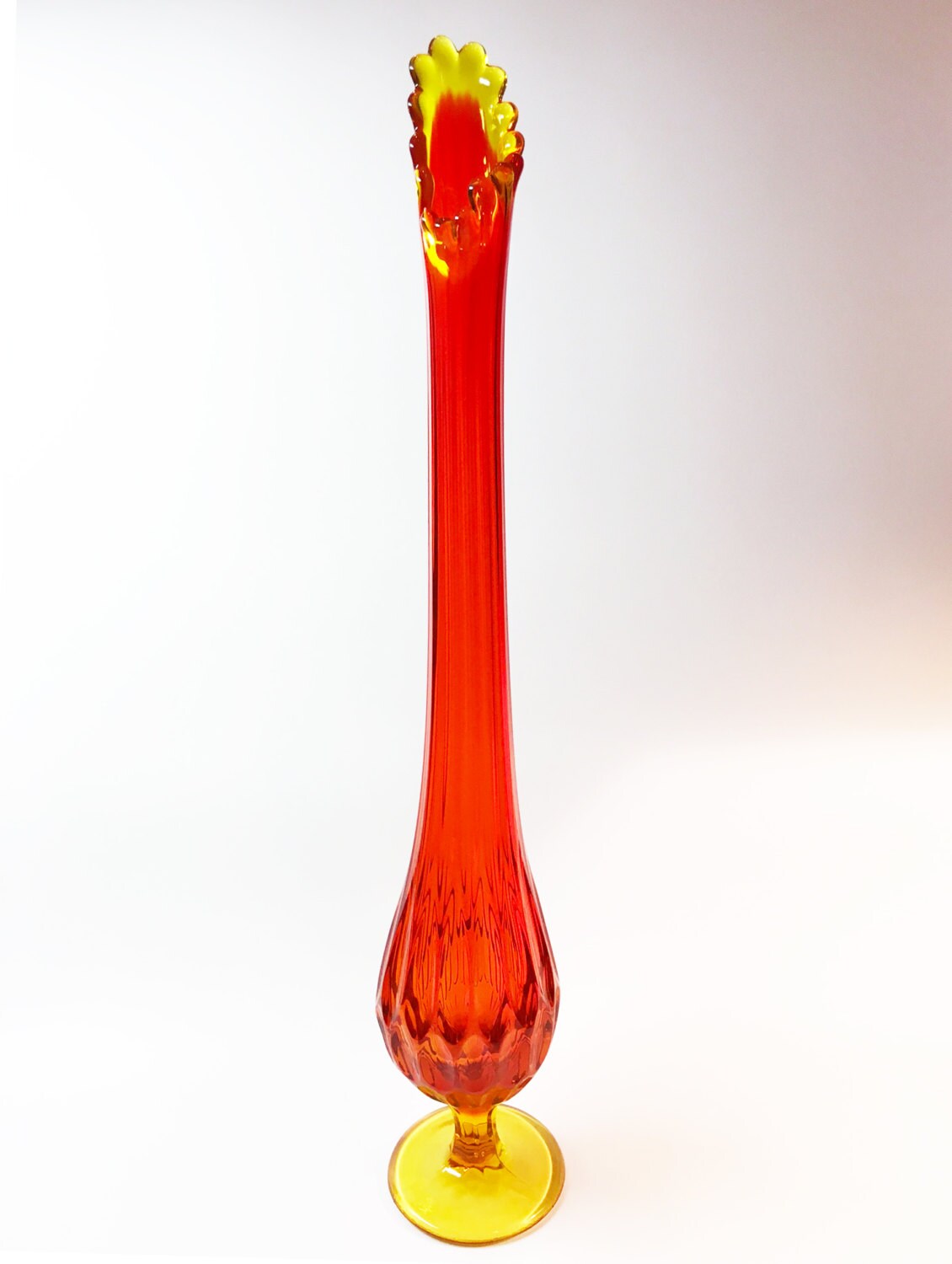 Viking Art Glass Vase Amberina by TwoBeContinued on Etsy