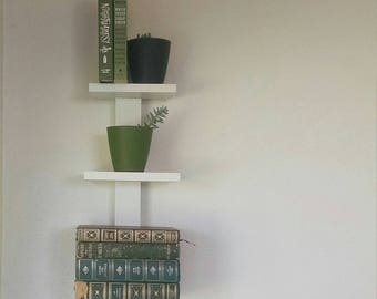 grey floating bathroom shelf