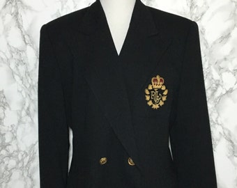 Vintage Ralph Lauren Blazer with Emblem Double Breasted