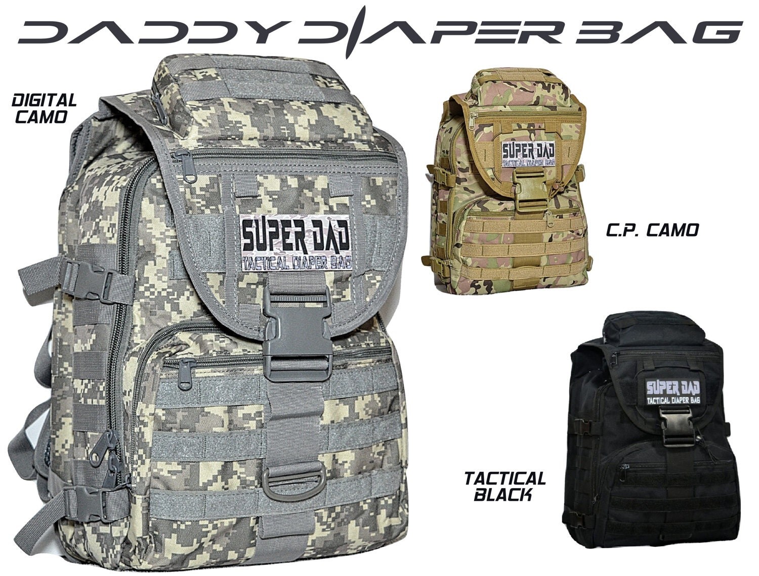 Custom SUPER DAD Mens Diaper Bag Tactical Backpack Camo Diaper by DefiantXGear | Etsy