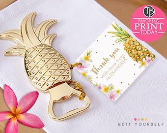 Pineapple Favor Tag, Pineapple Gift Tags, Pineapple Thank you, Pineapple Printable, Instant download favor tags, Editable Favor Tags