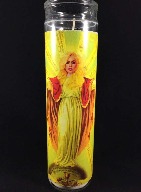Lady GaGa Prayer Candle by theholyspearit on Etsy