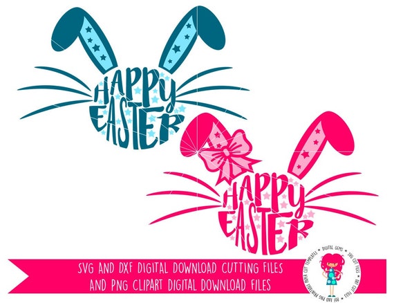 Download Bunny Rabbit Boy / Girl Happy Easter SVG / DXF Cutting Files