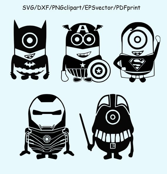 Download Minions Superhero SVG Clipart Minions Vader Superman Iron ...