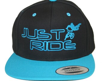 BMX Freestyle Hat Just Ride Flat Bill Snapback Cap Bicycle Bike