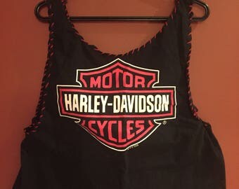 SALE!!Reworked Distressed Harley Davidson Cropped Tank