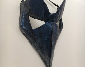 Paper mache bird Mask / crow / rook / raven