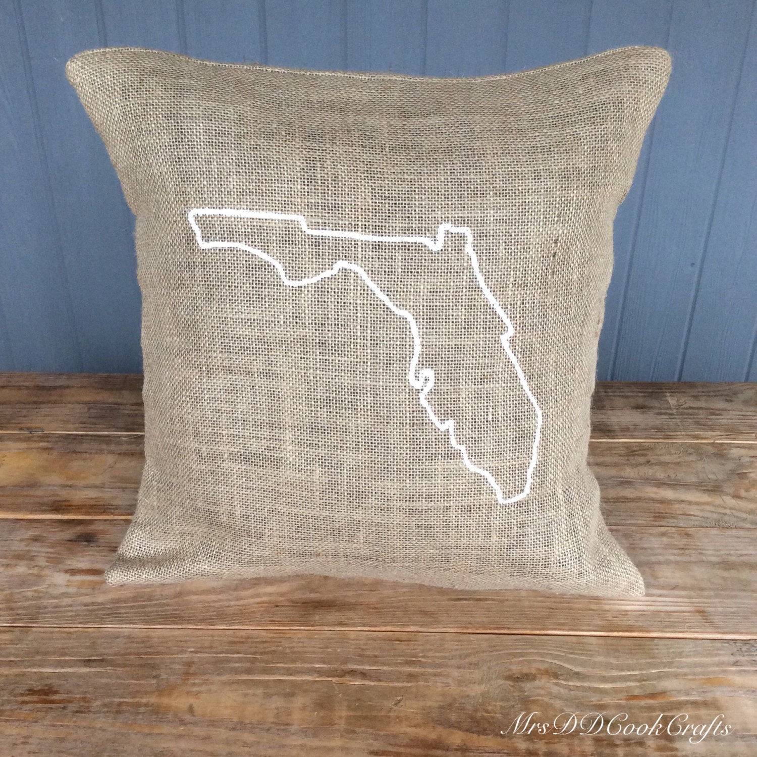 State Burlap Pillow Burlap Pillow Rustic Pillow Throw