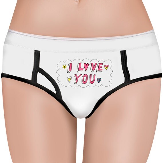 I Love You Boyfriend Brief Love Knickers Love by Applepigdesigns