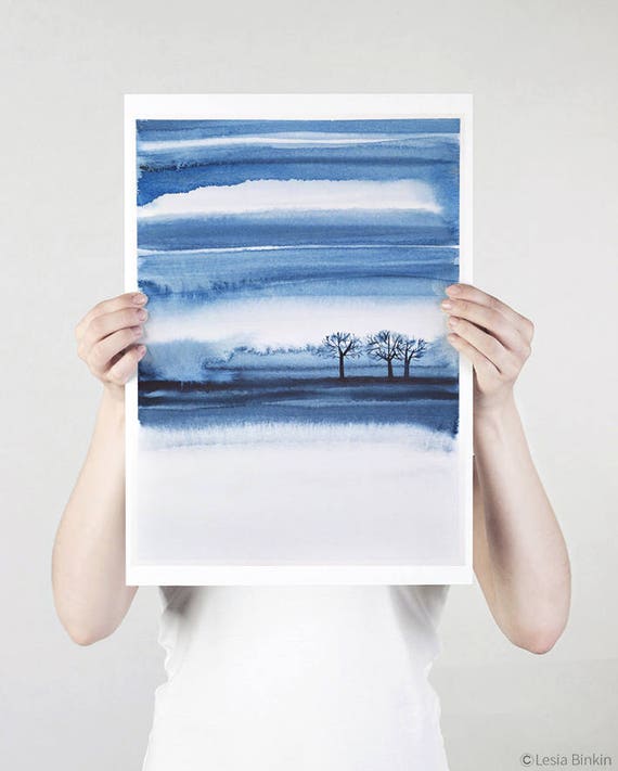 Water Mirror watercolor painting abstract painting