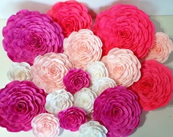 10 Giant large paper flowers bridal kate shower spade baby nursery wedding backdrop Paper wall gold White black kate spade bridal shower