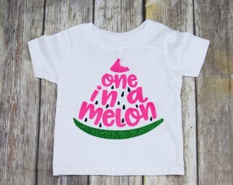 One in a Melon Shirt, First Birthday Shirt, Watermelon Shirt, 1 Year Old Shirt , Watermelon Tee, One in a Melon Tee, Watermelon Party shirt
