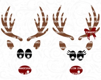 Reindeer face svg - Reindeer svg - Christmas svg - svg christmas files - Christmas shirt svg - reindeer svg files - Christmas clipart