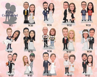 Mr and Mrs Cake Topper - Custom Cake Topper for Wedding Cake - Custom Bobblehead dolls
