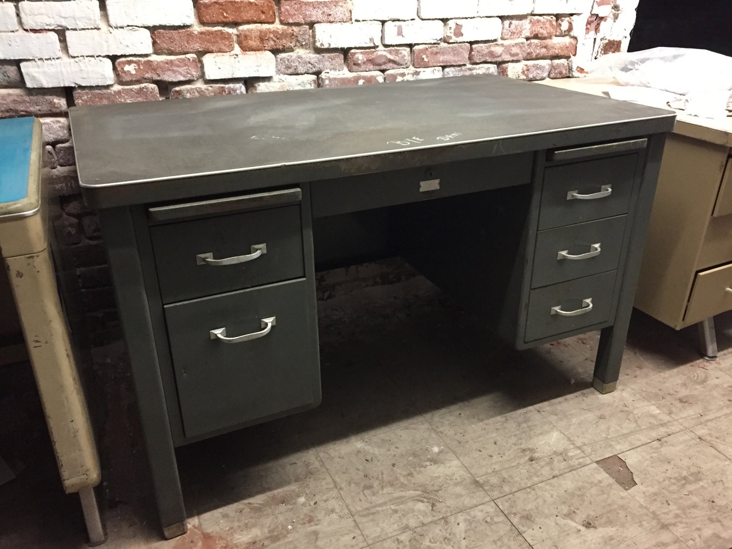 Vintage Tanker Desks MidCentury Steel Antique Retro