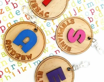 Personalised Children's Bag Tags Key Rings