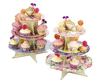Floral, Cupcake Stand, Tiered Cupcake Stand, Cake Stand, Cupcake Tower, Dessert Tower, Cupcake Tiers, Bridal Shower, Cupcake Display