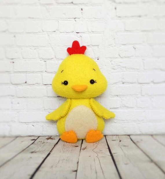 Chick Felt Ornament Farm Animals Cute Little Yellow by BelkaUA