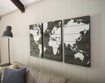 World Map-Black and Gray