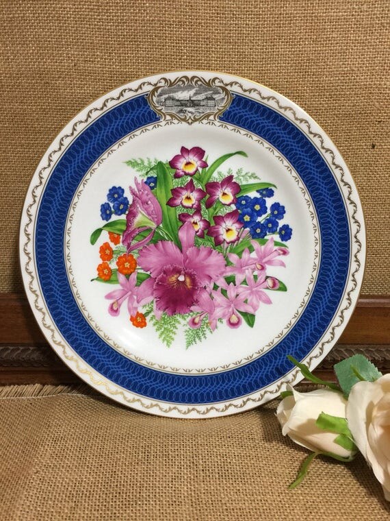 RHS 1985 Chelsea Flower Show Fine Bone China Plate by SPODE - Chelsea Splendour - 9" Decorative Plate - Vintage English Cabinet Plate