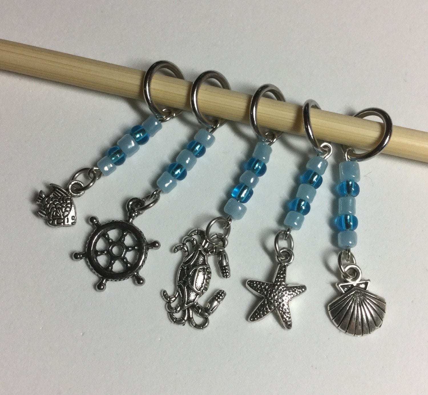 Nautical Stitch Markers, Medium, Knitting, Knit from DistractedKnits on