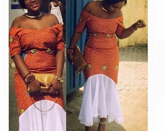 Brown African/Ankara Print Mermaid Dress for Prom Women Gift For Her