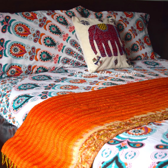 mandala tapestry bed sheet and matching pillowcases mandala