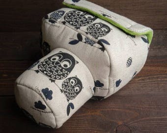 DSLR camera bag case cover owls linen