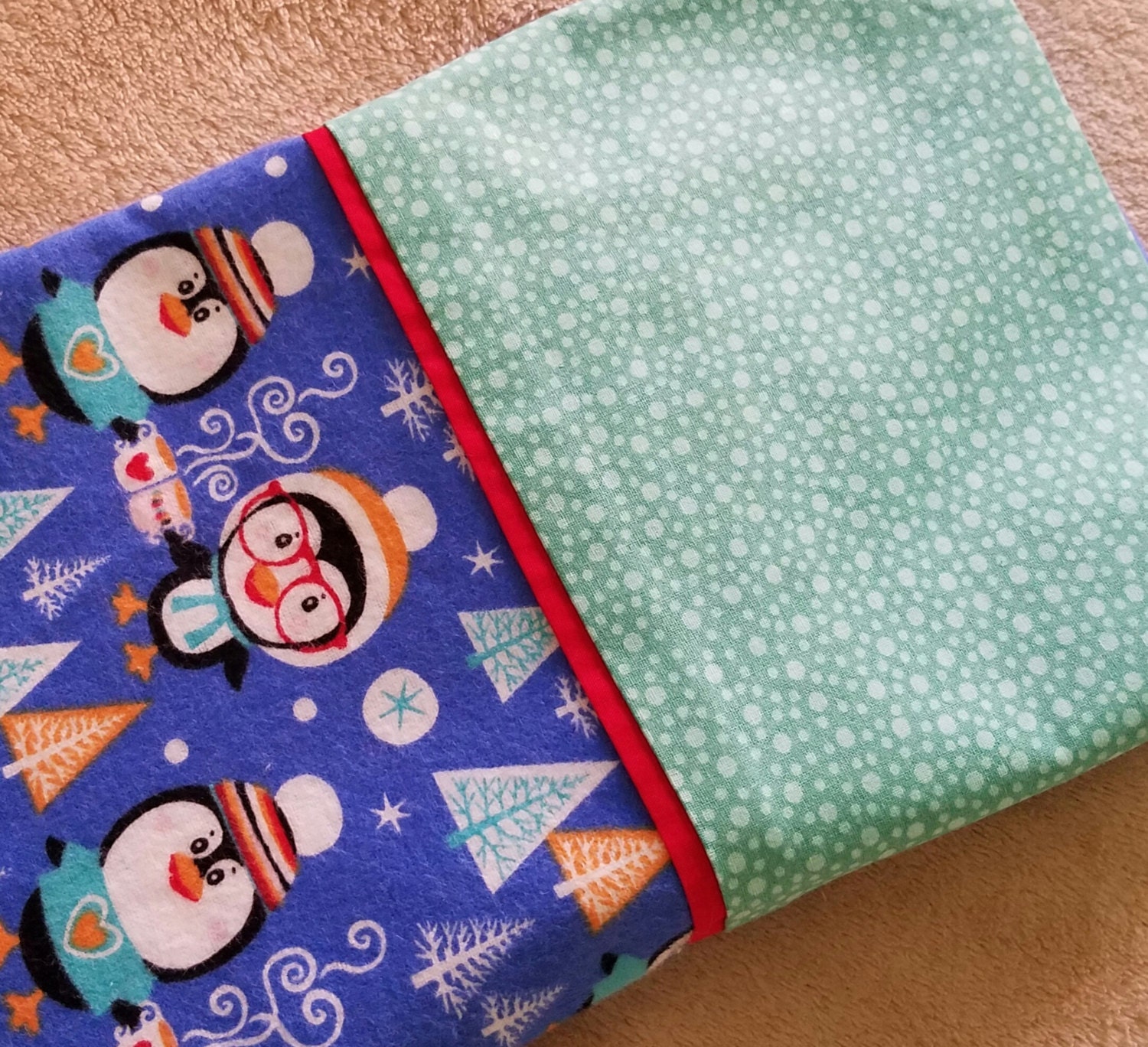 Penguin Christmas Pillow Case