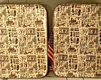 Paper Mache, Vintage Trays, Alfred E. Knobler, Serving Trays, Barware, Snack Trays, Vintage Decor